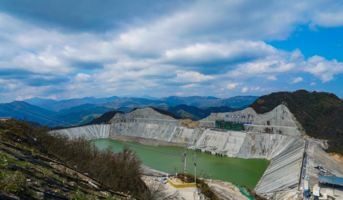 Spring scenery of Changlongshan Pumped Storage Power Station in China